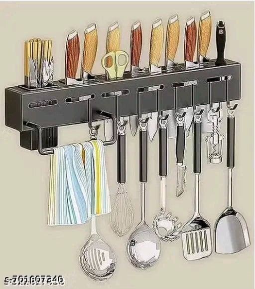 Kitchen self  wall mount knife holder and  towel hanger